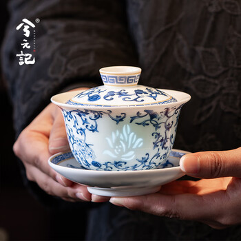 缠枝莲青花瓷茶杯价格报价行情- 京东