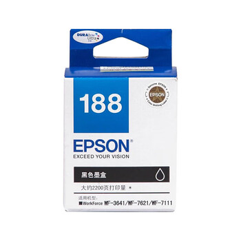 爱普生（EPSON）T1881-T1884 黑色彩色四色188原装墨盒套装 适用WF-3641/7111/7621/7218/7728机型 自营