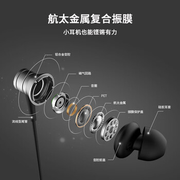 万魔（1MORE）【周杰伦同款】P10活塞耳机有线耳机入耳式重低音线控带麦克风通话K歌游戏手机电脑Type-C接口银色