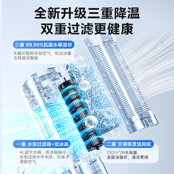 美的（Midea）【冷暖两用】家用空调扇加湿冷风扇 智能语音遥控负离子净化落地冷风机水冷塔扇制冷小空调AAI10ZD