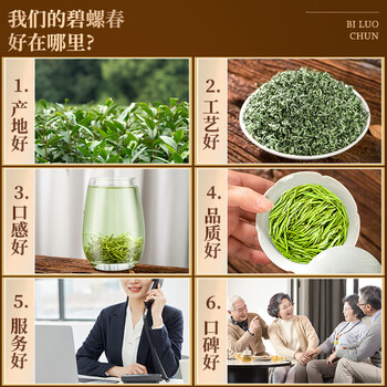 福东顺特级碧螺春绿茶明前新茶浓香型春茶茶叶礼盒250g送礼送长辈佳品