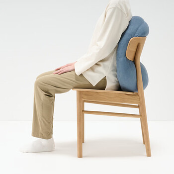 MUJI可当成腰垫使用的柔软靠垫 抱枕腰托靠枕腰靠 蓝色 55*40*20cm