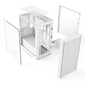 Thermaltake（Tt）启航者F4 白色 Mini小机箱水冷电脑主机（支持MATX主板/钢化玻璃侧透/铁网面板/支持背线）