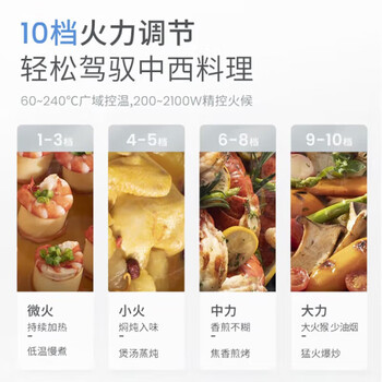 摩飞电器（Morphyrichards）电磁炉 家用大功率火锅炒菜一体IH变频多功能大面板电磁炉 MR8900椰奶白