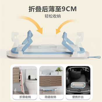 MR婴儿洗澡盆家用大号新生儿童用品沐浴桶折叠宝宝浴盆 颜色随机