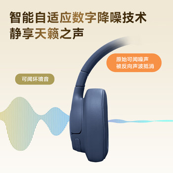 JBLTUNE770NC头戴式蓝牙耳机 主动降噪无线耳机 华为苹果小米通用 礼物推荐白色