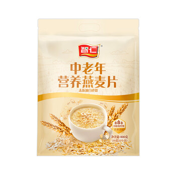 智仁 中老年营养燕麦片 独立小袋包装  800g 纯香粗粮 谷物代餐麦片