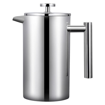 TEOTM 304咖啡法压壶手冲便携双层不锈钢咖啡法式保温滤压家用冲茶打奶