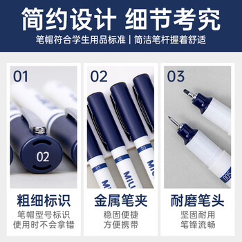 斑马牌米粒针管笔记号笔01(0.26mm)耐水性颜料多用签字笔 勾线描边绘画笔 黑色 单支装