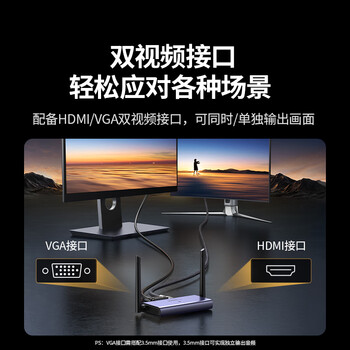 绿联Type-C无线投屏器4K高清HDMI同屏器适用手机笔记本电脑台式机接电视投影仪点对点50米传输器25375