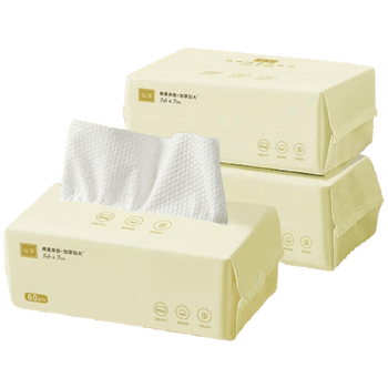 柚家抽取式棉柔洗脸巾 一次性洗脸巾棉柔巾美容巾加厚 60片*3包302974