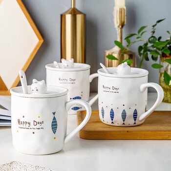 瓷魂 陶瓷马克杯带盖带勺杯子咖啡杯情侣茶杯男女大容量水杯 小猫杯 瓷魂 陶瓷马克杯带盖带勺杯子咖啡杯情侣茶杯男女大容量水杯 小猫杯