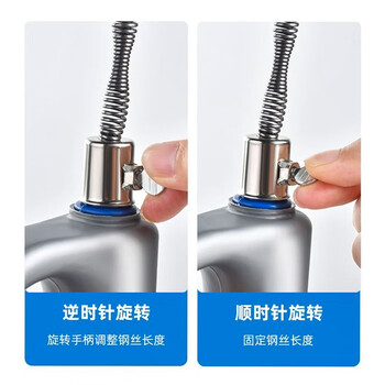 千禧红通马桶下水道疏通神器家用厨房厕所地漏弹簧管道手摇疏通器5米