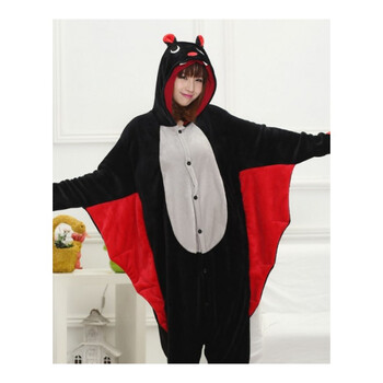 火山鸟新品卡动物连体睡衣蝙蝠如厕版情侣家居服2018 蝙蝠 s