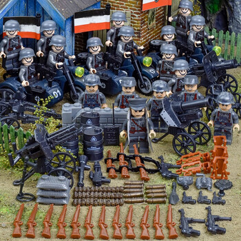 兼容乐高积木军事人仔城市警察男孩子日军八路拼装玩具6-8-10-12 德方