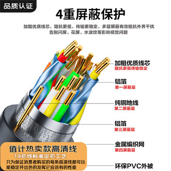 值计HDMI线2.0版 4K超高清线12米3D视频线工程级笔记本电脑显示器机顶盒电视投影仪数据连接线ZL-HB120