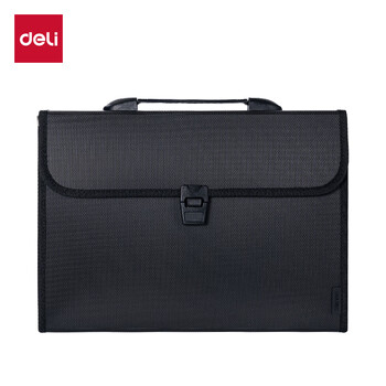 得力（deli）A4/13格手提文件包/风琴包/文件夹 针织纹面文件资料收纳包 办公学生文件保护 5555