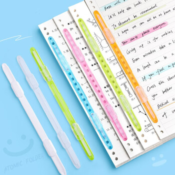 反转 原子夹双孔文件夹学生用试卷资料装订夹条打孔装订成册工具学习文具  【12支装】透明白办公用品