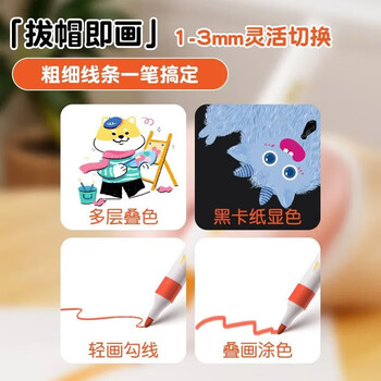 晨光（M&G）文具丙烯易握马克笔36+6色安全学生儿童画笔记号笔荧光笔涂鸦手绘生日礼物APMT80C3开学