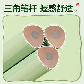 得力（deli）熊猫三角杆书写铅笔30支HB铅笔原木学生考试素描绘图铅笔写字练字书写XM911-HB学生开学文具