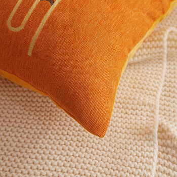 恒源祥纯色刺绣抱枕套办公室汽车家用靠枕芯套午睡枕套 45x45cm