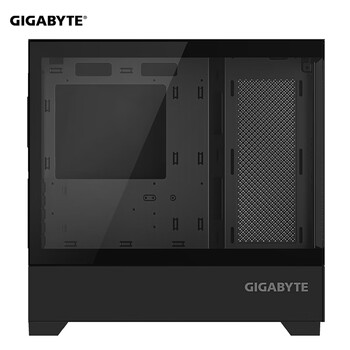 技嘉（GIGABYTE）破空C201G全景式上下分仓机箱熏黑钢化玻璃侧透兼容顶置360/侧240水冷散热 快拆防尘滤网 黑M-ATX