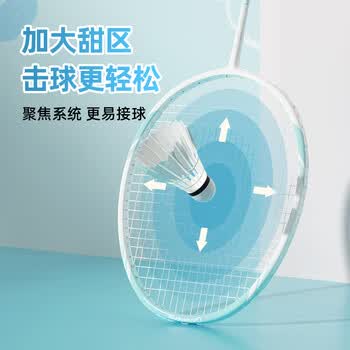 麦斯卡（Mesuca）羽毛球拍超轻碳素耐打学生套装入门训练女生一对-大耳狗系列对拍