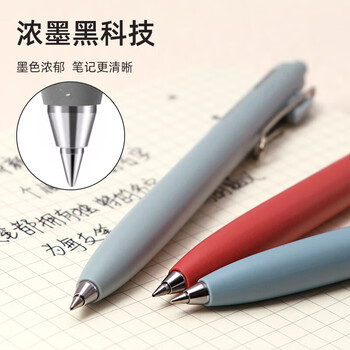 uni三菱uni-ball one系列 小浓芯二代红色中性笔高颜值0.5mm签字笔学生水笔套装 UMN-SF-05  5支