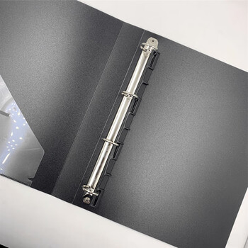 绿文 蓝色4孔D型夹 A4纸办公文件夹 资料夹子 装订夹透明插页档案夹 塑料穿孔册收纳夹 单个装