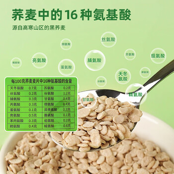 捷氏黑荞麦片500g无蔗糖可干吃高寒荞麦多种氨基酸营养粗粮健身代餐