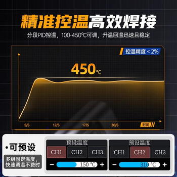 FNIRSIHS-02智能电烙铁100W便携式恒温焊台焊笔家用维修焊接