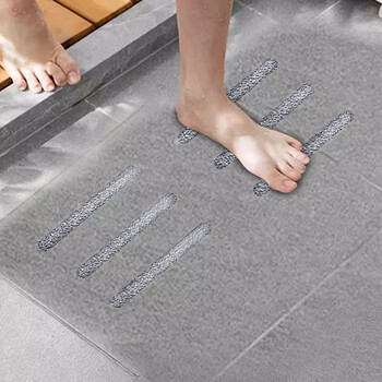 欧唛（oumai）PEVA室内防滑贴条楼梯台阶防滑防水磨砂耐磨浴室地面止滑贴条 灰色 长38cm*宽2cm 12条/包