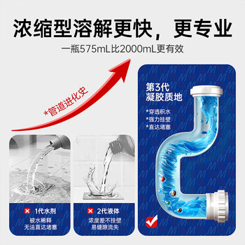 膜太（MOOTAA）欧洲进口管道疏通剂575ml*3 强力溶解下水道厨房油污堵塞除臭剂
