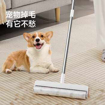 美丽雅粘毛器滚筒沾猫毛黏除毛尘衣服床上刷卷毛大号替换纸24cm共360撕