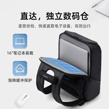新秀丽（Samsonite）商务通勤双肩包大容电脑包16英寸男女背包高端书包时尚出差旅行包