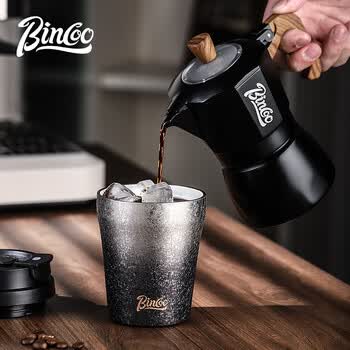 Bincoo渐变保温杯陶瓷涂层咖啡杯便携高颜值车载双饮随行吸管杯子
