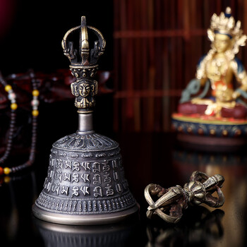纯铜尼泊尔手摇铃全铜五股金刚铃杵八吉祥纯铜手摇铃铛子铜铃铛铜钟