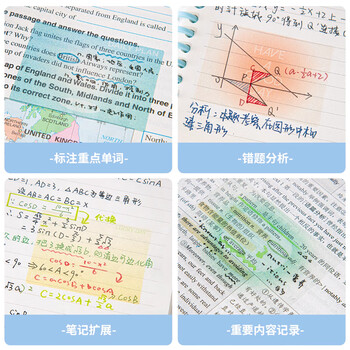 三年二班 腮红珠光便利贴学生专用便签纸贴错题n次贴粘性强初中生学习贴纸标签透明便利贴标签贴	就酱紫