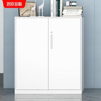 洛克菲勒铁皮柜加厚钢制薄边文件柜档案资料白色柜钥匙锁铁开门高925mm