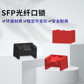 恒瑞斯通SFP光纤口锁防尘塞网络端口可拆卸封口锁保护数据防泄密光口锁 黑色10个锁+1把钥匙