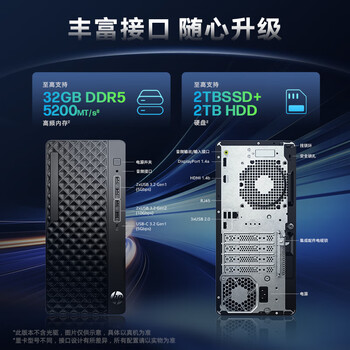 惠普战99 高性能台式电脑主机(AMD锐龙 R7-8700G 32G 1T+2T)光追AI算力 商用办公 教育学习机