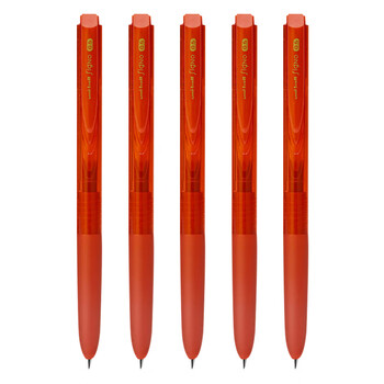 uni三菱 uni-ball UMN-155低阻尼按动红笔中性笔高颜值0.5mm红色签字笔商务学生水笔水性笔 5支