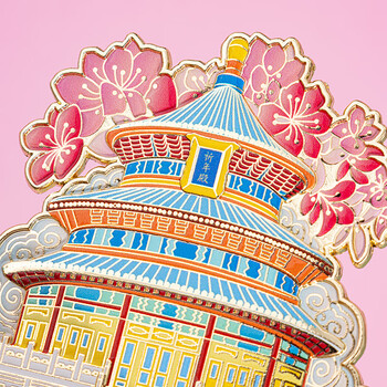 天色北京地标文创浮雕金属冰箱贴 故宫旅游纪念品伴手礼物中国风装饰磁贴商务生日新年TS-5974北京长城