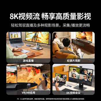 绿联Type-C3.2鳍纹扩展坞2.5G有线网口转换HDMI转接器4K60Hz高清投屏适用苹果MacBook/Macmini华为联想