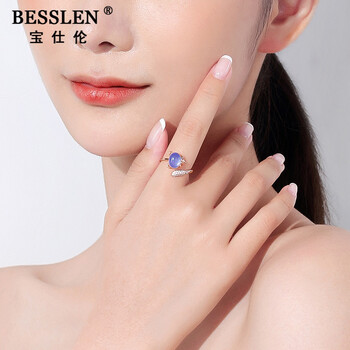 宝仕伦轻奢珠宝电镀玫瑰金紫晶宝懿萌狐戒指女生灵狐饰品小狐狸闺蜜