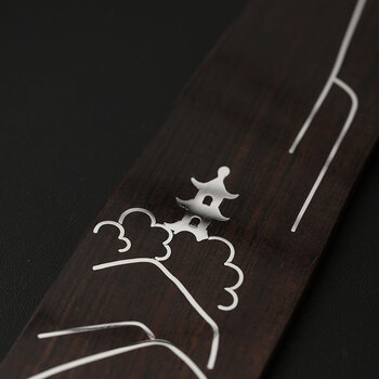 米兹MIEZ 教师节礼物送老师中国风紫光檀木质书签印章原创镶银特色礼品送外国友人生日礼物 山无敖亭伴手礼