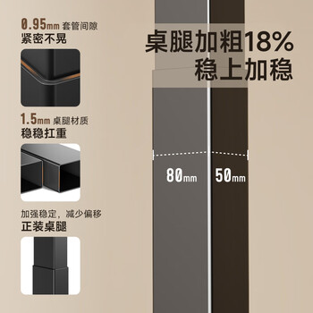 Brateck北弧电动升降桌电脑桌书桌电竞桌站立办公学习边桌子工作升降台S1