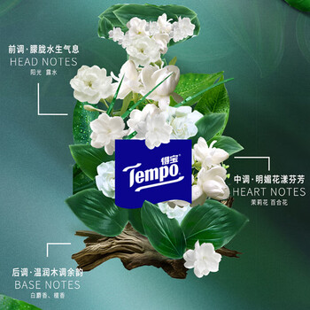 得宝抽纸4层90抽*16包整箱茉莉花味-T2281-A 湿水不易破 餐巾面巾纸