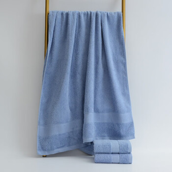 洁丽雅 w0539-1三件套礼盒 纯棉抗菌毛巾浴巾 毛巾*2+浴巾*1 兰色