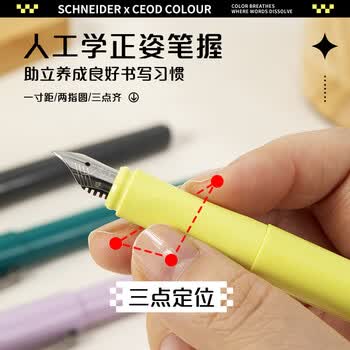 施耐德钢笔学生成人练字笔三四年级书写办公签字墨水笔EF尖 开学季 卡乐-岩石灰168721